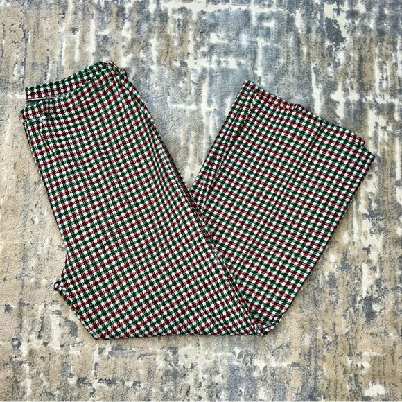 Vintage 70s Jane Colby Houndstooth Plaid Celanese Fortrel Wide Leg Pants 11/12 - Picture 1 of 6